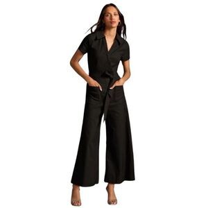 NWT Anthropologie Maeve Collette Wrap Black Jumpsuit  Sz 2 Petite Host Pick 🥰